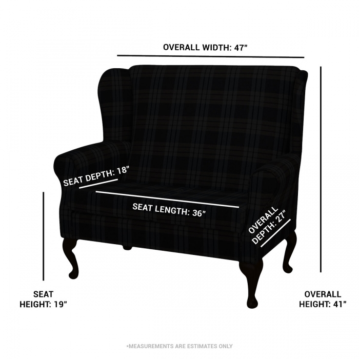 checked fabric sofa dimensions