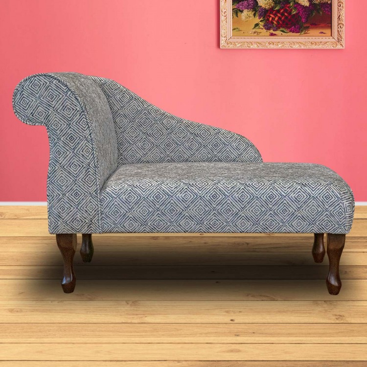Chaise Longue in Accento Diamond Lavender Fabric ACC3108 | Beaumont