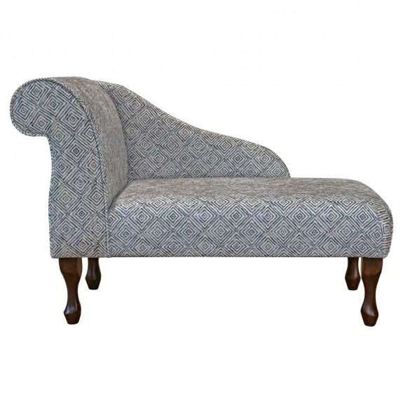 41" Mini Chaise Longue in Accento Diamond Lavender Fabric