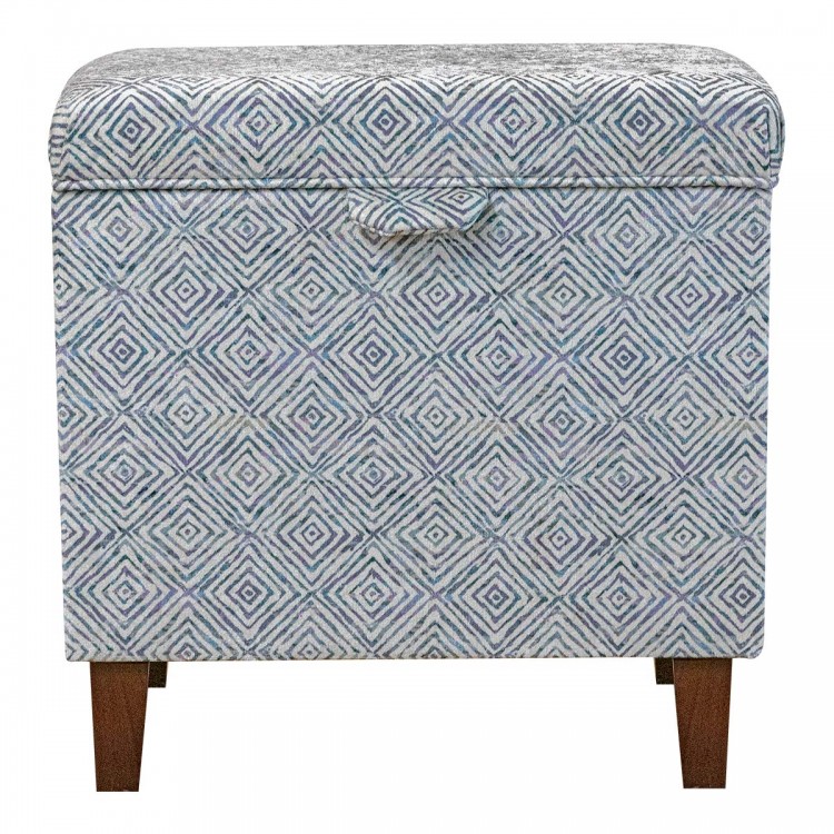 Tall Storage Ottoman in Accento Diamond Lavender Fabric | Beaumont