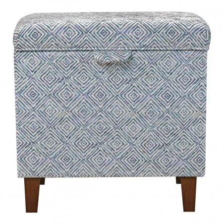 Tall Storage Ottoman in Accento Diamond Lavender Fabric | Beaumont