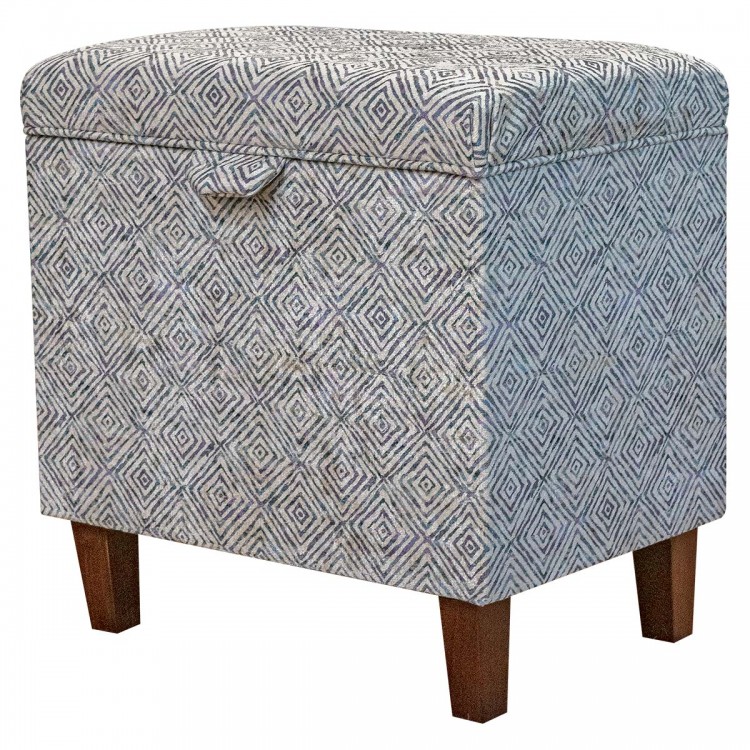 Tall Storage Ottoman in Accento Diamond Lavender Fabric | Beaumont