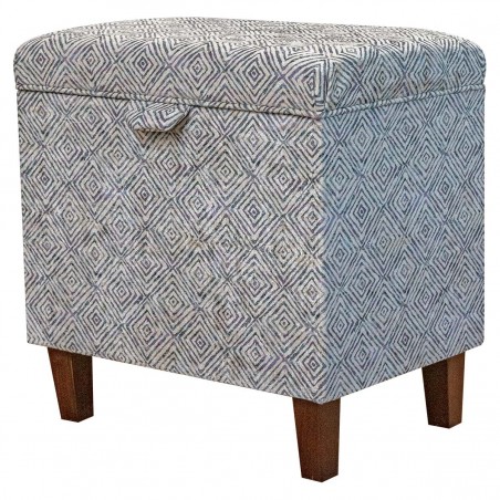Tall Storage Ottoman in Accento Diamond Lavender Fabric | Beaumont