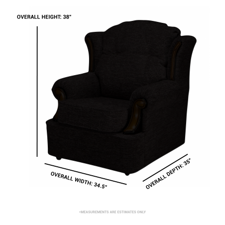 Verona Chair in Cadiz Charcoal Soft Textured Weave Fabric | Beaumont