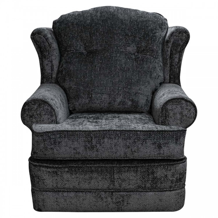 Verona Chair in Cadiz Charcoal Soft Textured Weave Fabric | Beaumont