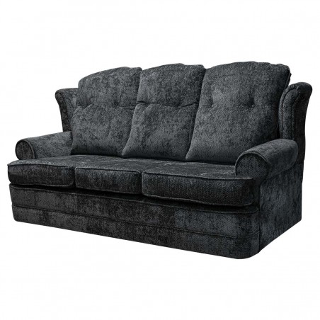 3 Seater Verona Sofa in Cadiz Charcoal Soft Weave Fabric | Beaumont
