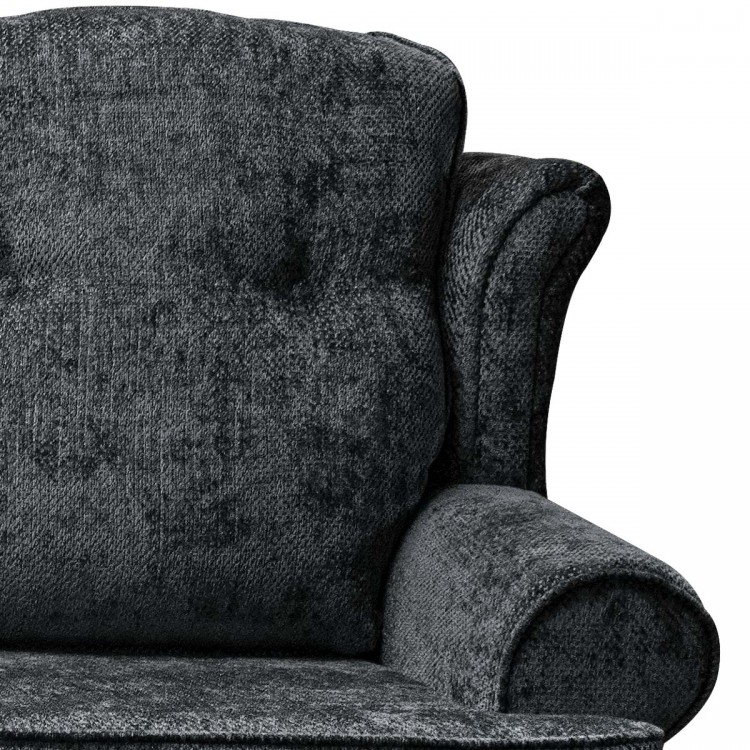 3 Seater Verona Sofa in Cadiz Charcoal Soft Weave Fabric | Beaumont