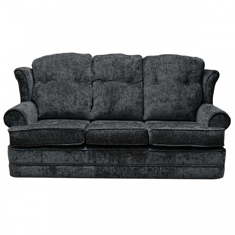 3 Seater Verona Sofa in Cadiz Charcoal Soft Weave Fabric | Beaumont