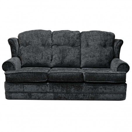 3 Seater Verona Sofa in Cadiz Charcoal Soft Weave Fabric | Beaumont