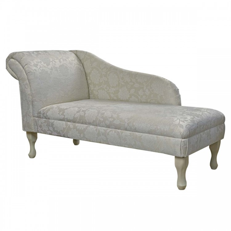 Medium Chaise Longue in Woburn Floral Oyster Fabric SR17074| Beaumont