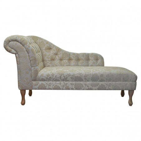 Buttoned Chaise Longue in a Woburn Gold Floral Fabric 17070 | Beaumont