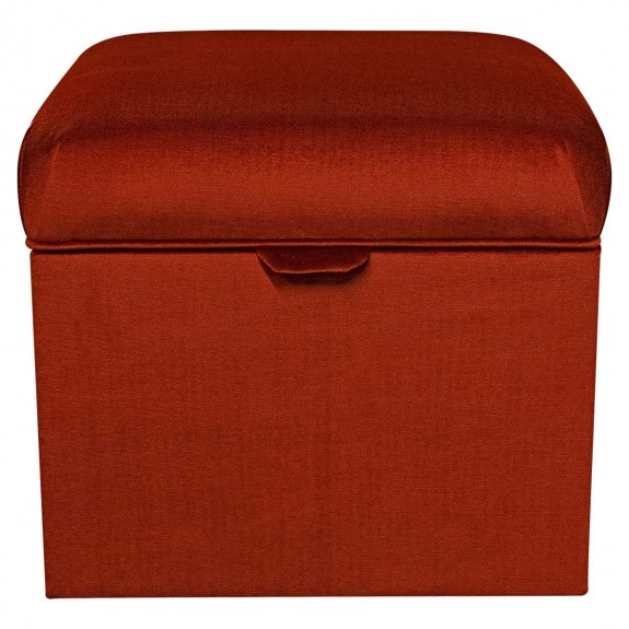 Square Storage Pouffe in Malta Apricot Deluxe Velvet Fabric