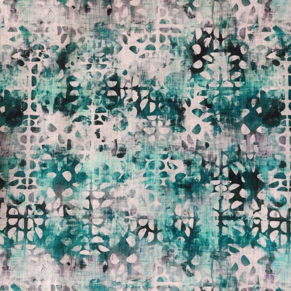 52" Medium Chaise Longue in Prints Majestic Lagoon Velvet Fabric