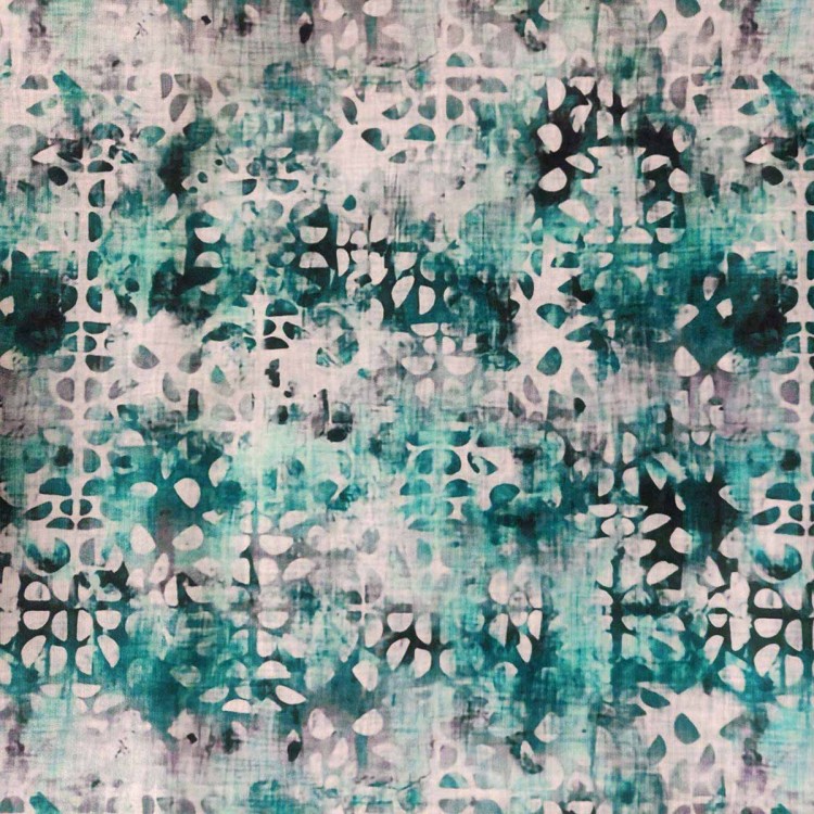 Medium Chaise Longue in Prints Majestic Lagoon Velvet Fabric | Beaumont