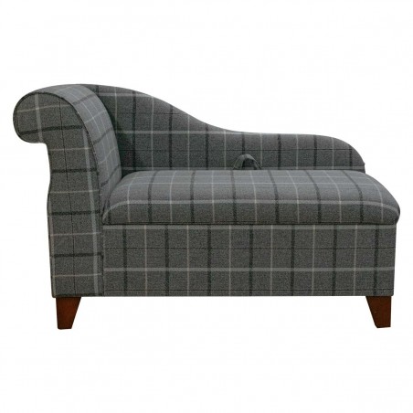 grey tartan small chaise longue