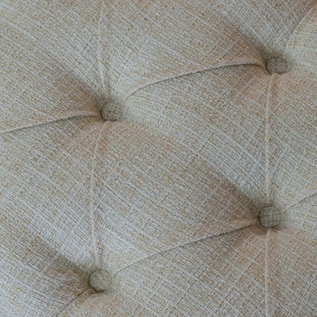 Buttoned Storage Bench Ottoman in Politano Cream Weave Fabric | Beaumont
