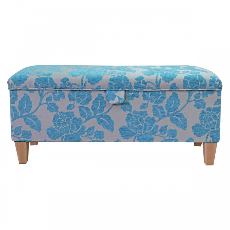 blue storage bench