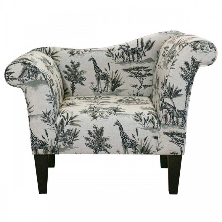 Chaise Chair in Safari Wildlife Cotton-Linen Blend Fabric | Beaumont