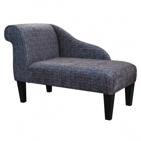 Chaise Longue in Accento Chevron Teal Orange Fabric ACC3100 | Beaumont