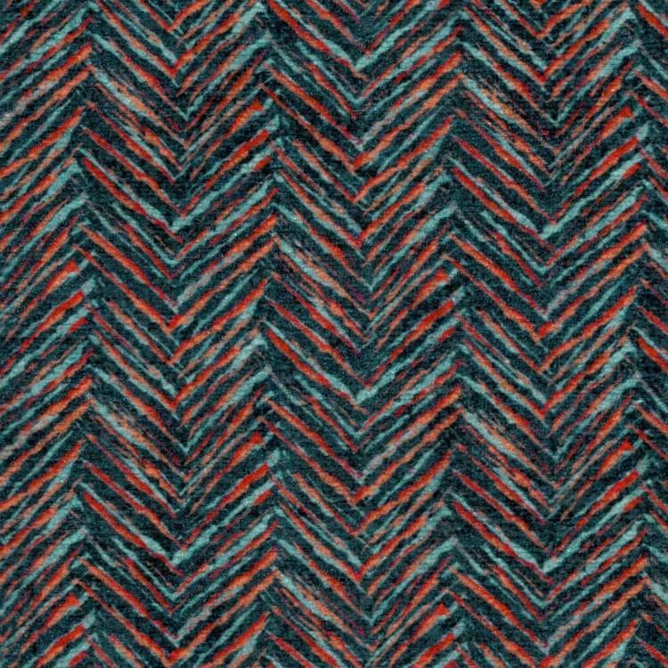 Chaise Longue in Accento Chevron Teal Orange Fabric ACC3100 | Beaumont