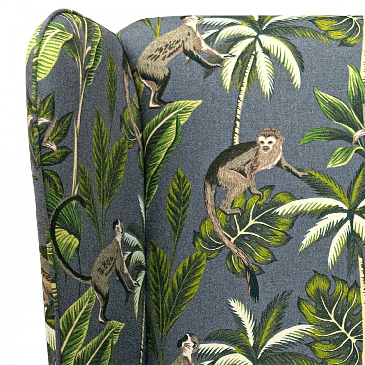Large High Back Chair in a Monkey Grey 100% Cotton Fabric | Beaumont