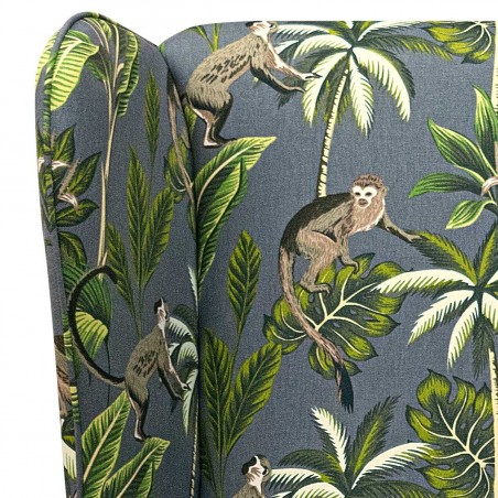 Large High Back Chair in a Monkey Grey 100% Cotton Fabric | Beaumont