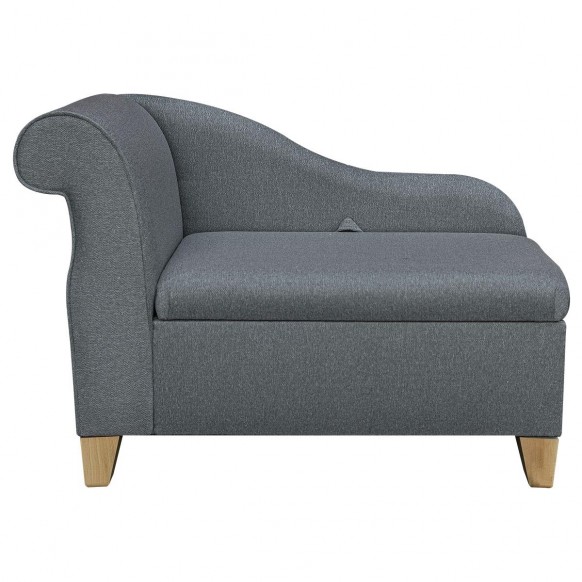 41" Storage Chaise Longue in a Dundee Herringbone Grey Fabric