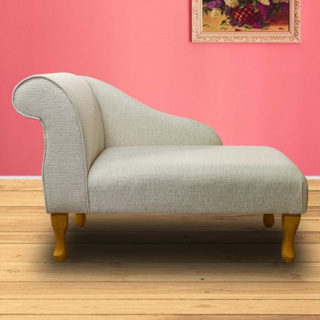 Mini Chaise Longue in Politano Cream Weave Fabric | Beaumont