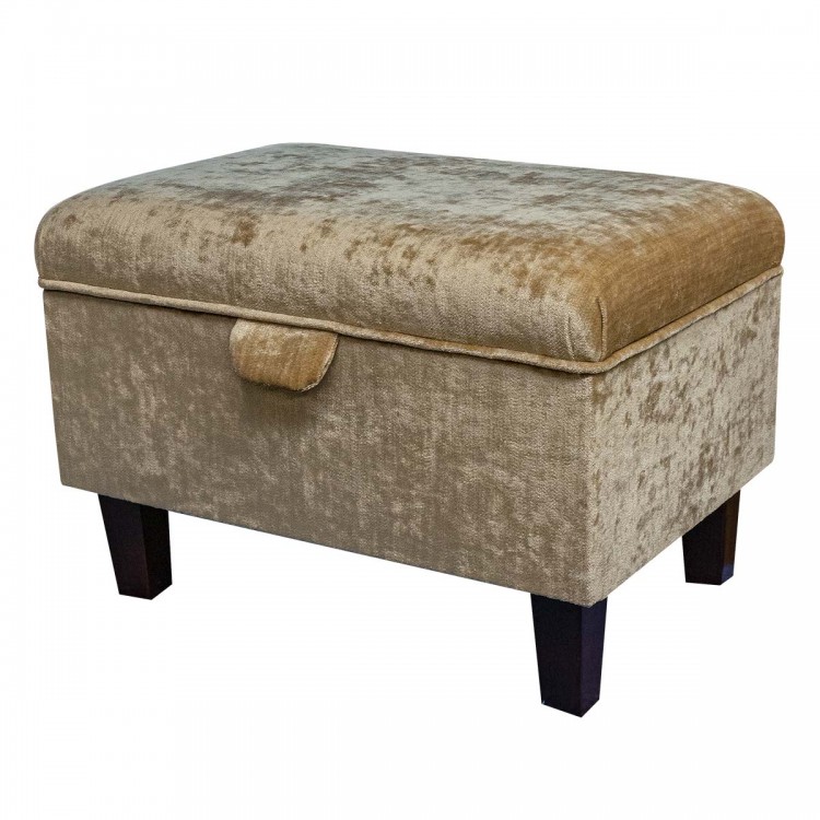Storage Stool in Pastiche Slub Linen Fabric SR18004 | Beaumont