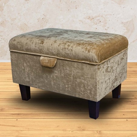 Storage Stool in Pastiche Slub Linen Fabric SR18004 | Beaumont