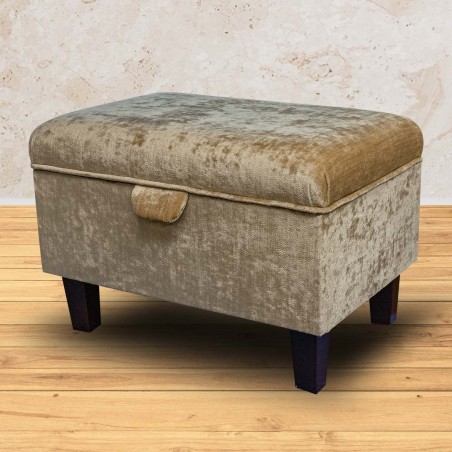 Storage Stool in Pastiche Slub Linen Fabric SR18004 | Beaumont