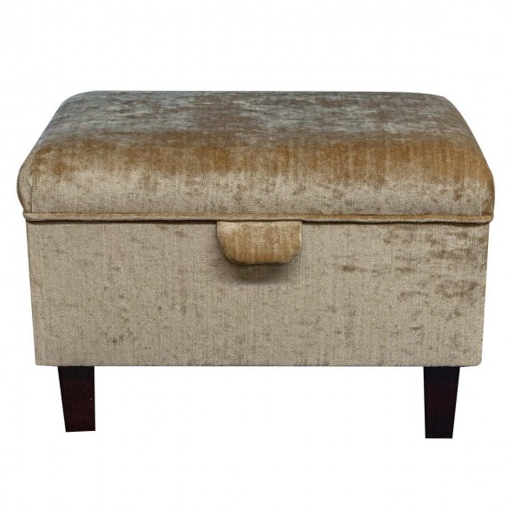 Storage Footstool, Ottoman, Pouffe in a Pastiche Slub Linen Fabric