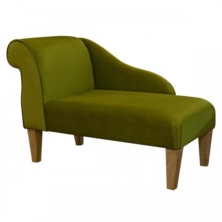 Mini Chaise Longue in a Malta Grass Deluxe Velvet Fabric | Beaumont