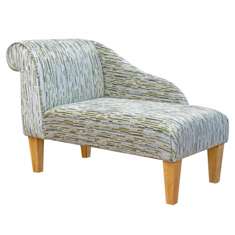 Small Chaise Longue Extravaganza Stripe Lime Fabric EXT2541 | Beaumont