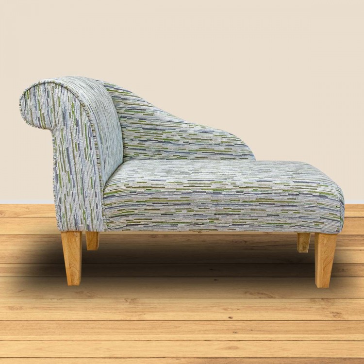 Small Chaise Longue Extravaganza Stripe Lime Fabric EXT2541 | Beaumont
