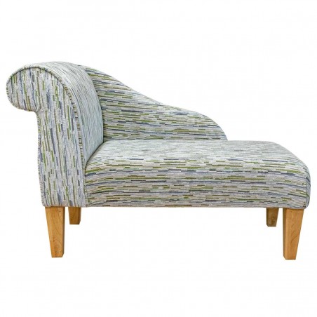 Small Chaise Longue Extravaganza Stripe Lime Fabric EXT2541 | Beaumont