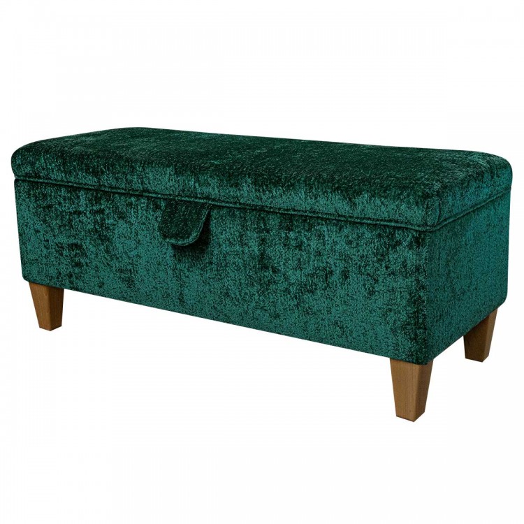 Handmade Storage Bench in Oslo Jasper Supersoft Fabric | Beaumont