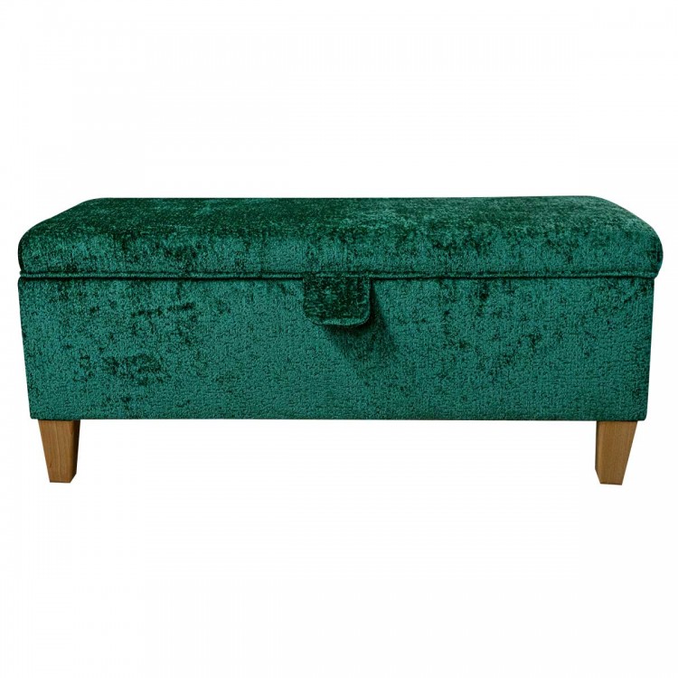 Handmade Storage Bench in Oslo Jasper Supersoft Fabric | Beaumont