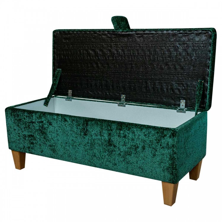 Handmade Storage Bench in Oslo Jasper Supersoft Fabric | Beaumont