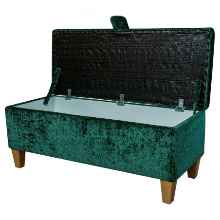 Handmade Storage Bench in Oslo Jasper Supersoft Fabric | Beaumont