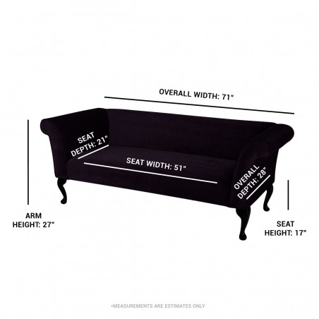 fuchsia fabric sofa dimensions