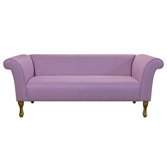 Compact 3 Seater Sofa in Tweed Fuchsia Traditional Fabric