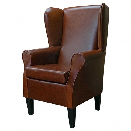 Large High Back Chair in Prints Blossom Aubergine Fabric | Beaumont