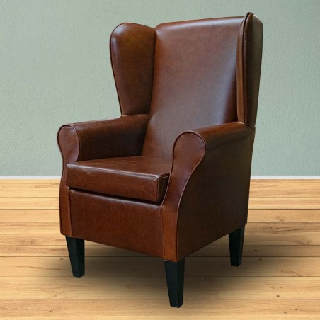 Large High Back Chair in Prints Blossom Aubergine Fabric | Beaumont