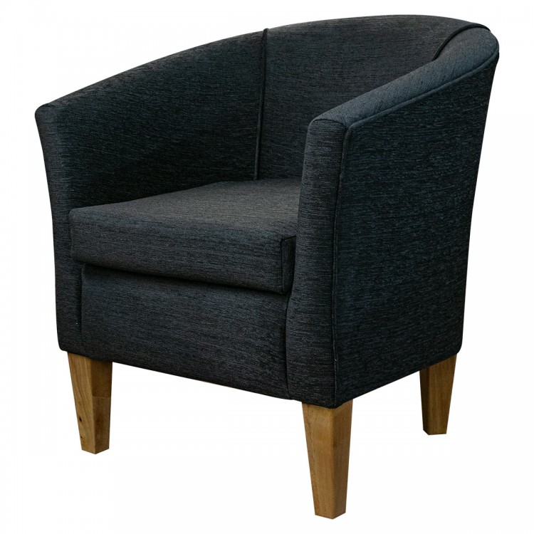 dark grey tub chair