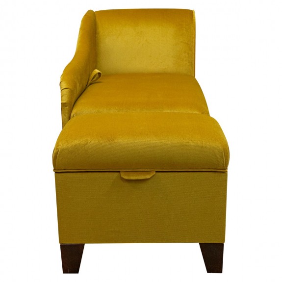 Extension Ottoman in Malta Gold Luxury Velvet Fabric
