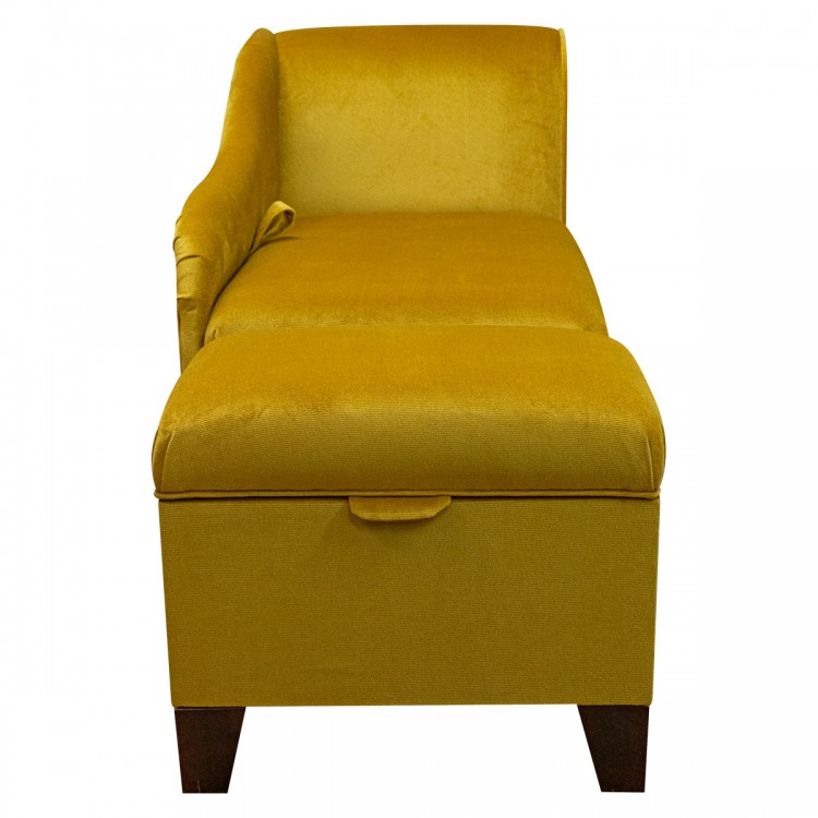 Extension Ottoman in Malta Gold Luxury Velvet Fabric | Beaumont