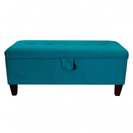 Handmade Storage Bench in Malta Peacock Luxury Velvet Fabric | Beaumont