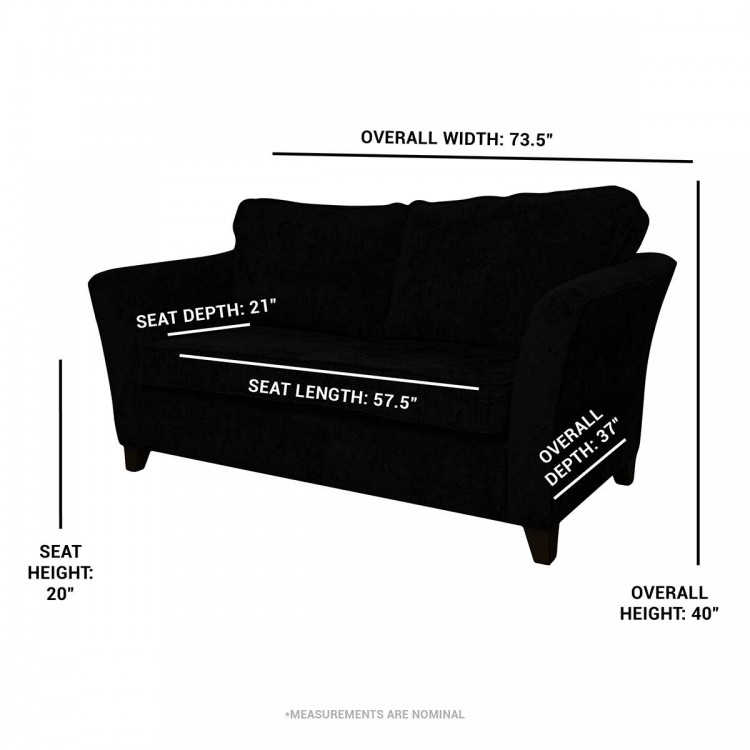 Diana Three Seater Sofa in Alaska Midnight Chenille Fabric | Beaumont