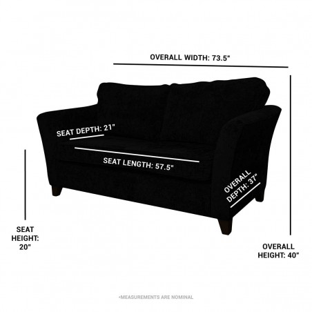 Diana Three Seater Sofa in Alaska Midnight Chenille Fabric | Beaumont